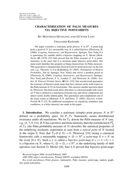 Characterization of Palm Measures Via Bijective Point-Shifts