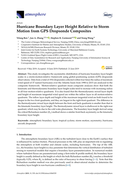 Hurricane Boundary Layer Height Relative to Storm Motion from GPS Dropsonde Composites