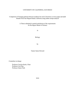 UNIVERSITY of CALIFORNIA, SAN DIEGO Comparison