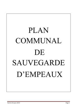 Plan Communal De Sauvegarde Empeaux Mars