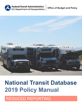 2019 NTD Policy Manual for Reduced Reporters