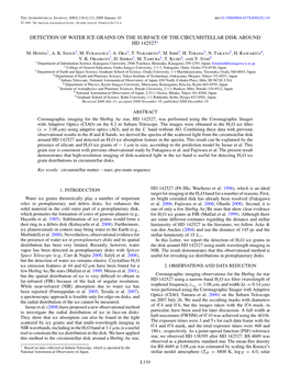 Detection of Water Ice Grains on the Surface of the Circumstellar Disk Around Hd 142527∗