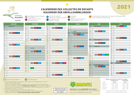 Calendrier Déchets 2021