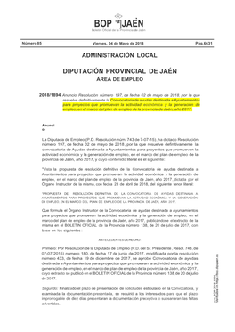 BOP 'ª]JAEN Boletin Oficial De La Provincia De Jaén