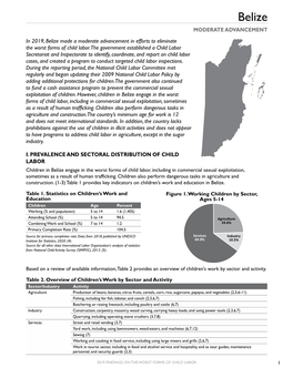 2019 Findings on the Worst Forms of Child Labor: Belize