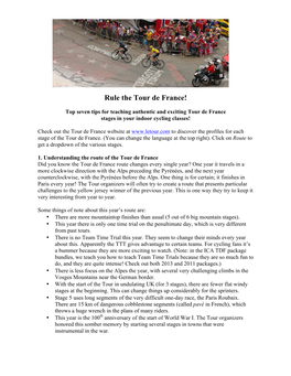 Rule the Tour De France Top Seven Tips