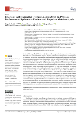 Effects of Ashwagandha (Withania Somnifera) on Physical J