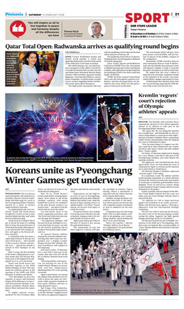 Koreans Unite As Pyeongchang Winter Games Get Underway