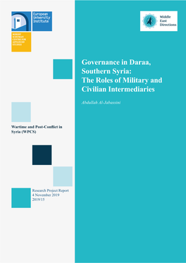 Governance in Daraa, Southern Syria: the Roles of Military and Civilian Intermediaries