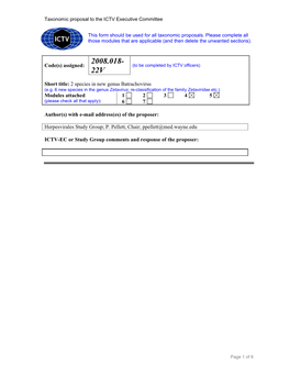 2008.018- Code(S) Assigned: (To Be Completed by ICTV Officers) 22V