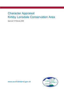 Kirkby Lonsdale Conservation Area Character Appraisal