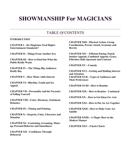 SHOWMANSHIP for MAGICIANS