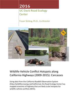 Roadkill Hotspots on California Highways 2016 Report