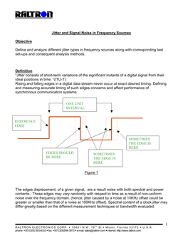 Jitter and Signal Noise in Frequency Sources