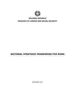National Strategic Framework for Roma