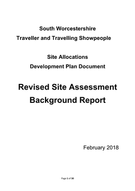 South Worcestershire Development Plan (SWDP) and Good Practice on Designing Gypsy and Traveller Sites