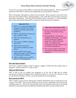 Non-Invasive Prenatal Testing (NIPT) Is a Blood Test Done During Pregnancy