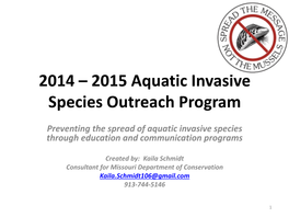 2014 – 2015 Aquatic Invasive Species Outreach Program