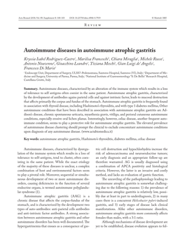 Autoimmune Diseases in Autoimmune Atrophic Gastritis