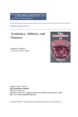 Academics, Athletics, and Finances