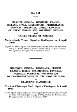 No. 541 BELGIUM, CANADA, DENMARK, FRANCE, ICELAND