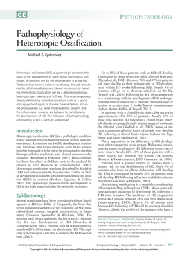 Pathophysiology of Heterotopic Ossification