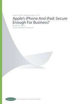 Apple's Iphone and Ipad: Secure Enough for Business?