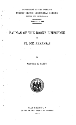 Faunas of the Boone Limestone