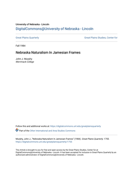 Nebraska Naturalism in Jamesian Frames