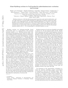 Giant Rydberg Excitons in Cu2o Probed by Photoluminescence