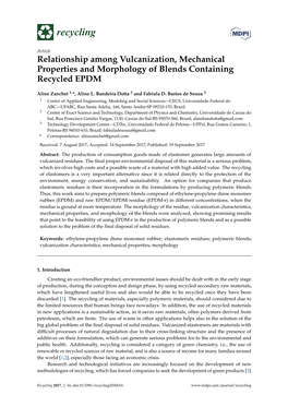 Relationship Among Vulcanization, Mechanical Properties and Morphology of Blends Containing Recycled EPDM
