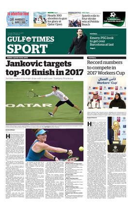 Jankovic Targets Top-10 Finish in 2017