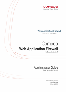Comodo Web Application Firewall Administartor Guide