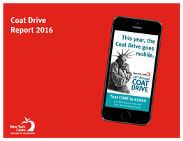 Coat Drive Report 2016 Th Is Year, the Coat D Rive Goes Mobile