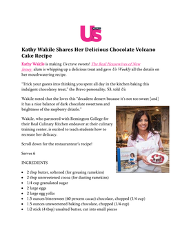 Kathy Wakile Shares Her Delicious Chocolate Volcano Cake Recipe