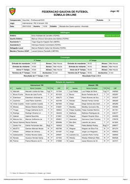 Federacao Gaucha De Futebol Súmula On-Line