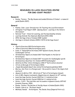 Resources for Emo Court Project