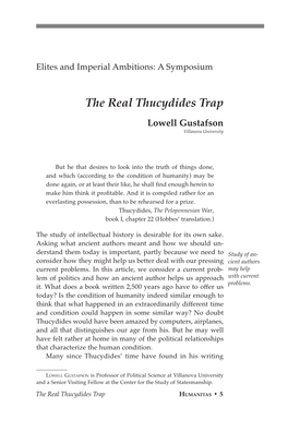 The Real Thucydides Trap Lowell Gustafson Villanova University