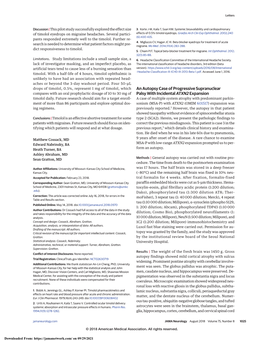 An Autopsy Case of Progressive Supranuclear Palsy with Incidental