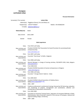 Europass Curriculum Vitae