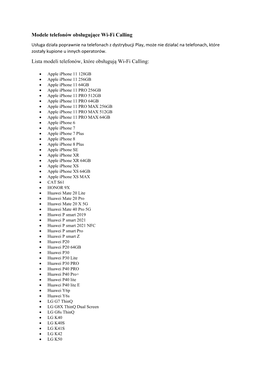 Modele Telefonów Obsługujące Wi-Fi Calling Lista Modeli Telefonów