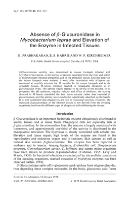 Mycobacterium Leprae a Nd Elevation Of