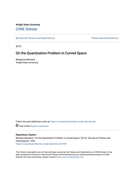 On the Quantization Problem in Curved Space