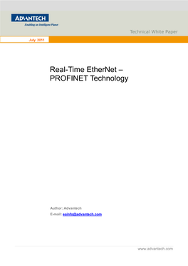 Real-Time Ethernet – PROFINET Technology