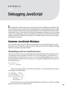 Debugging Javascript