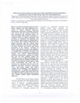 Epha3 Function Is Regulated by Multiple