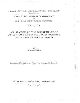 Oxygen to the Physical Oceanography of the Caribbean Sea Region