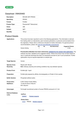 Datasheet: VMA00460 Product Details