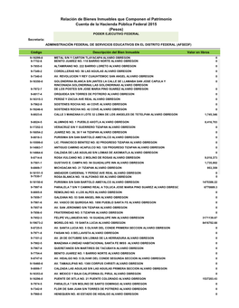 Relación De Bienes Inmuebles 2015