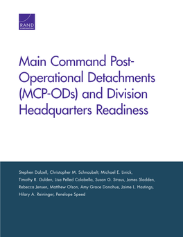 Main Command Post-Operational Detachments